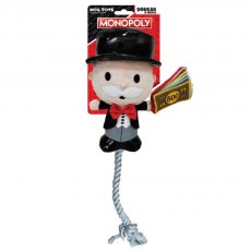 Hasbro Dog Toy - Mr. Moneybags Squeak & Crinkle Plush With Rope Hasbro Dog Toy - Mr. Moneybags Squeak & Crinkle Plush With Rope