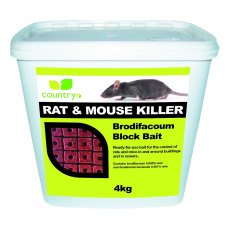 Country Rat & Mouse Killer Brodifacoum Block Bait - 4kg Country Rat & Mouse Killer Brodifacoum Block Bait - 4kg