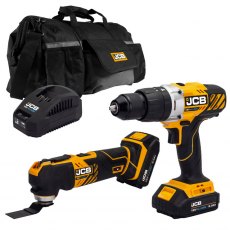 JCB 18V Combi Drill Multi Tool Kit 2x 2.0ah Lithium-Ion Batteries and charger in 20 kit bag | 21-18 JCB 18V Combi Drill Multi Tool Kit 2x 2.0ah Lithium-Ion Batteries and charger in 20 kit bag | 21-18