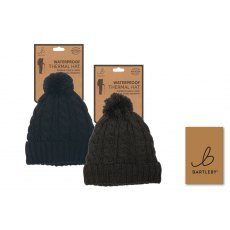 Bartleby Unisex Waterproof Cable Knit Bobble Hat Bartleby Unisex Waterproof Cable Knit Bobble Hat