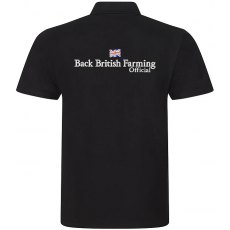 Back British Farming Men's Black Polo Top Back British Farming Men's Black Polo Top