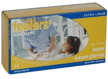 feelers latex exam gloves