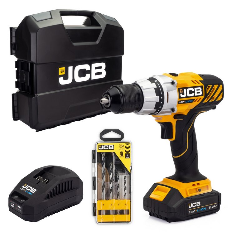 JCB 18V Brushless Drill Driver 1x 2.0Ah | 21-18BLDD-2X-WB - BATA Ltd