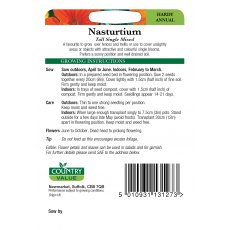 Nasturtium Tall Single Mix C V Seeds