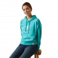 Ariat Women's Just Hoodie - Heather Pool Blue Ariat Women's Just Hoodie - Heather Pool Blue