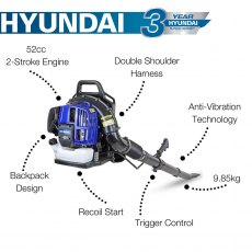 Hyundai HYB5200 52cc 2-Stroke Backpack Petrol Leaf Blower Hyundai HYB5200 52cc 2-Stroke Backpack Petrol Leaf Blower