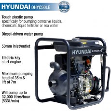 Hyundai 50mm 2 Electric Start Diesel Chemical Water Pump | DHYC50LE Hyundai 50mm 2 Electric Start Diesel Chemical Water Pump | DHYC50LE