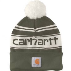 Carhartt Knit Pom-Pom Cuffed Logo Beanie