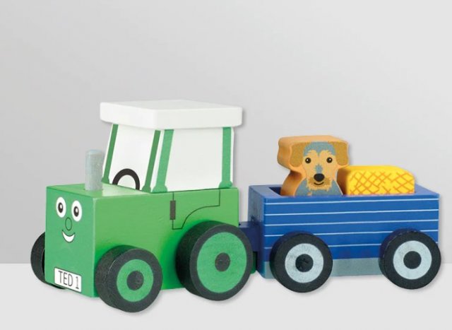 Tractor Ted Tractor Ted And Trailer Wooden Toy