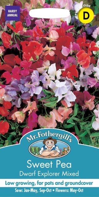 Mr Fothergill's Fothergills Sweet Pea Dwarf Explorer Mixed