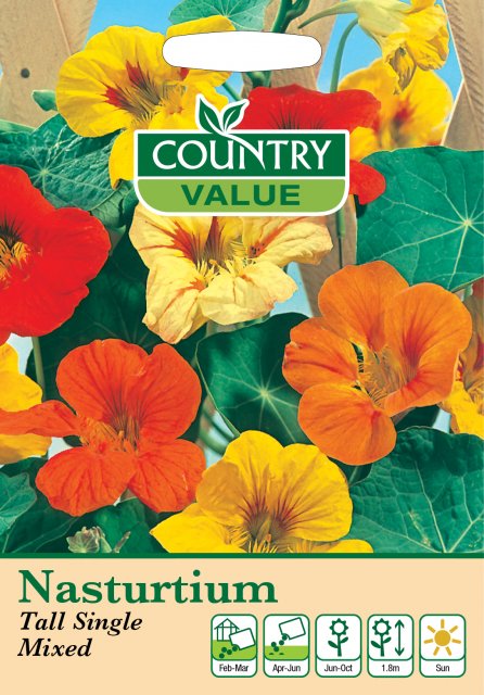 Mr Fothergill's Nasturtium Tall Single Mix C V Seeds