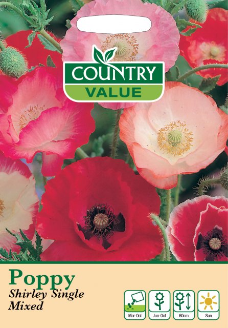 Mr Fothergill's Poppy Shirley Single Mixed C V Seeds