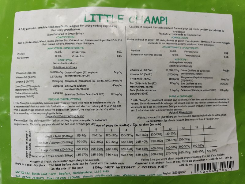 Little champ puppy clearance food