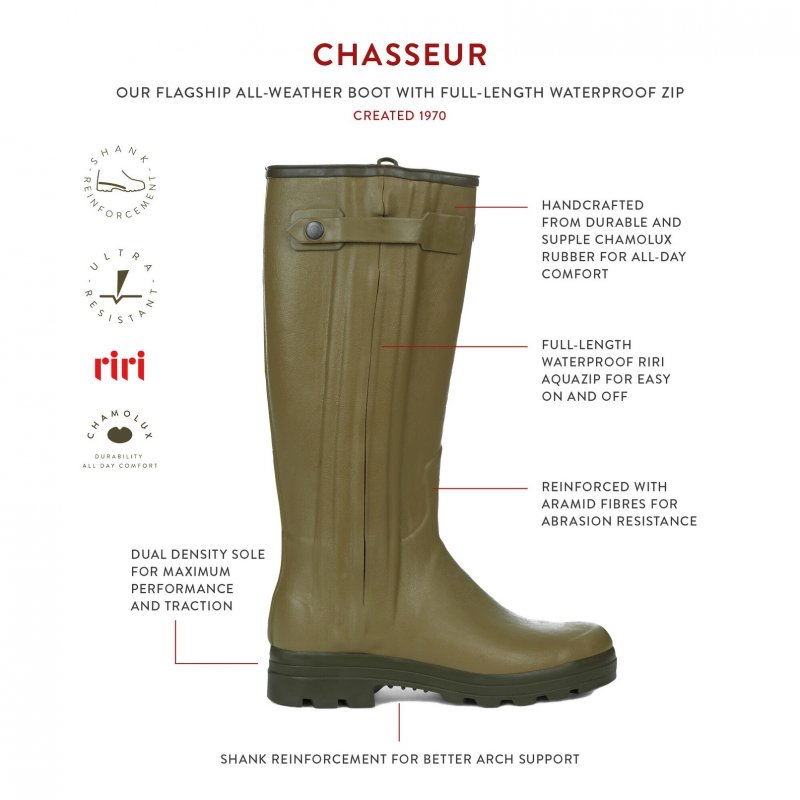 Le Chameau Men s Chasseur Leather Lined Wellingtons