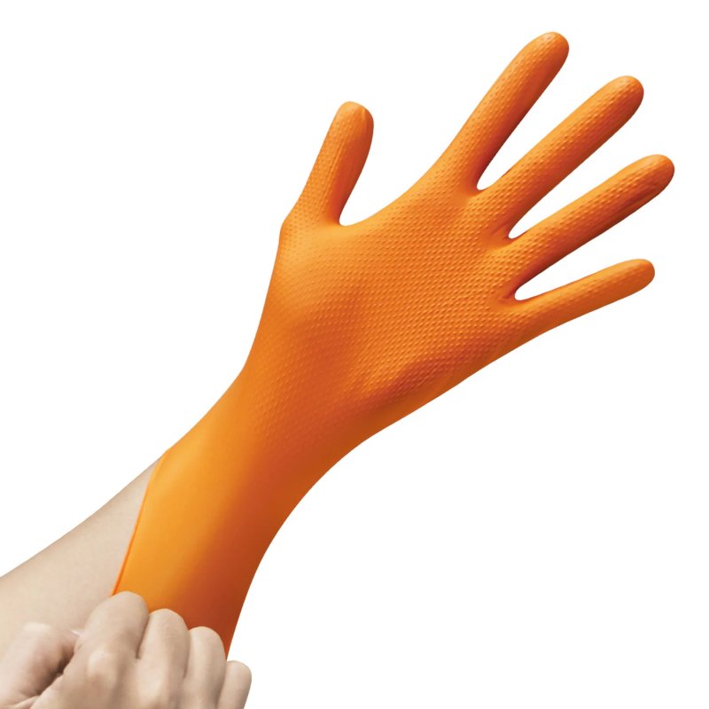 SafeHealth SafeHealth 8.6g XHD Nitrile Orange Gloves - 100pk