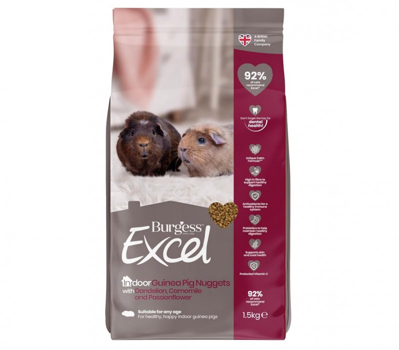 Burgess Burgess Excel Indoor Guinea Pig Nuggets - 1.5kg