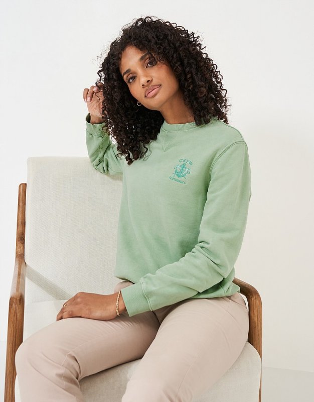 Light green crew neck sweatshirt deals