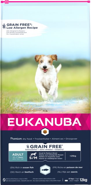 Eukanuba Eukanuba Adult Small/Medium Breed Grain Free Ocean Fish - 12kg