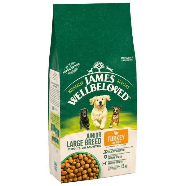 James Wellbeloved James Wellbeloved Junior Large Breed Turkey & Rice - 15kg