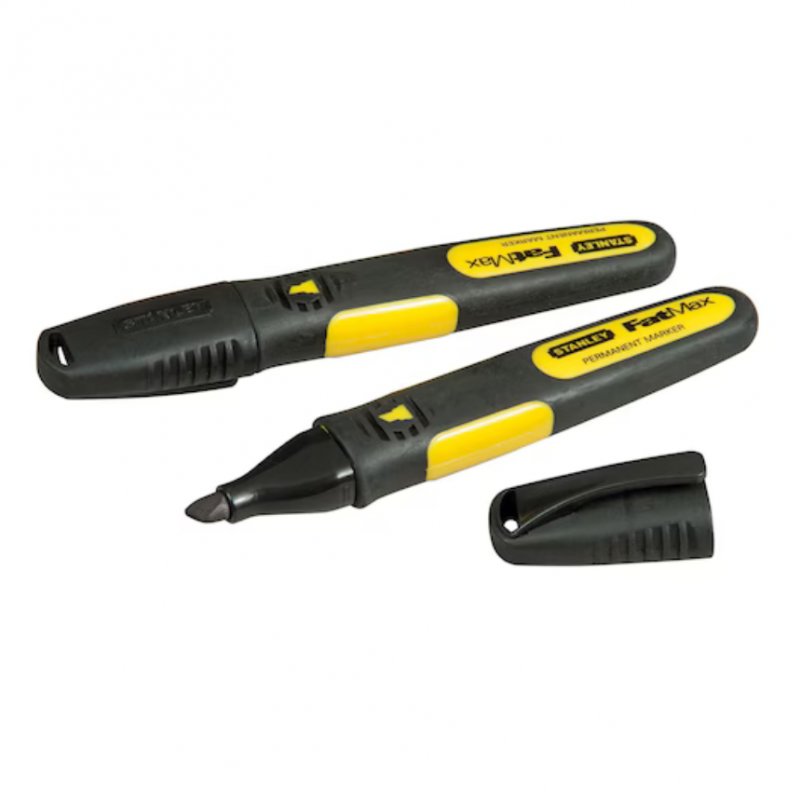 Stanley Tools Stanley Fatmax Chisel Tip Black Marker Pens - 2pk