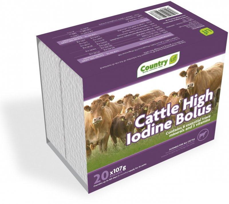 Country UF Country Cattle Bolus High Iodine - 20pk - Short Dated